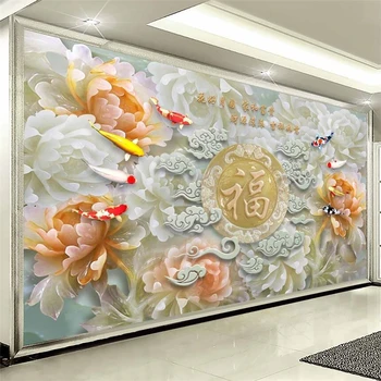 wellyu papel de parede Обои на заказ Китайская резьба по нефриту настенный телевизор papel tapiz обои природа carta da parati tapet