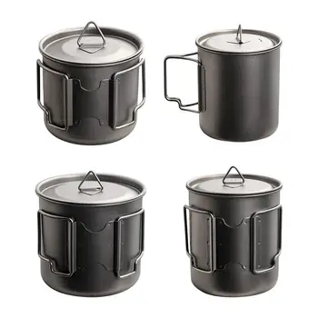 Титановый горшок Походная посуда для питья Посуда Поилка Легкая походная чайно-кофейная кружка для приготовления пищи на открытом воздухе Скалолазание