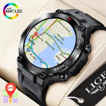 LIGE GPS Позиционные Смарт-Часы Военные Спорт На Открытом Воздухе Фитнес-Трекер 480 мАч Сверхдлинный Режим Ожидания Smartwatch Мужские Часы С Пользовательским Циферблатом