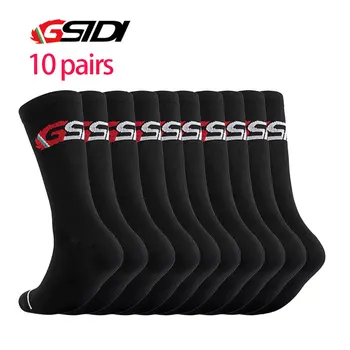 GSIDI 10 пар спортивных носков для гоночных велосипедов Профессиональные брендовые спортивные носки Дышащие носки для шоссейных велосипедов Мужские и женские Уличные