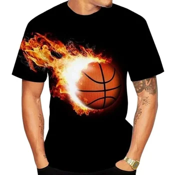 Мужская футболка с принтом в стиле хип-хоп, Летняя Новая Повседневная Мужская одежда, Мужская футболка с круглым вырезом, Креативный дизайн, Баскетбольная футболка с принтом