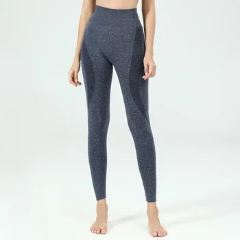 Штаны для йоги, бесшовные трикотажные спортивные штаны с высокой талией, сексуальные персиковые брюки для фитнеса для женщин, леггинсы для спортзала, женские леггинсы