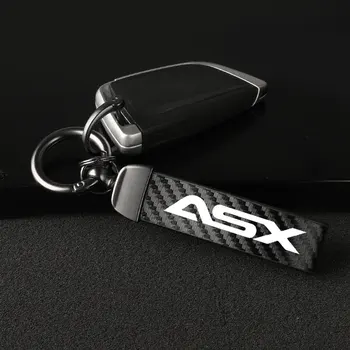 Высококачественный автомобильный брелок из углеродного волокна, кожаные автомобильные брелоки, держатель для Mitsubishi ASX, Аксессуары для укладки автомобилей
