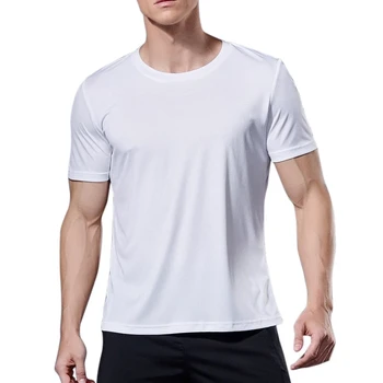 Мужская быстросохнущая спортивная футболка с коротким рукавом, футболка для занятий в тренажерном зале, футболка для тренера по бегу, подростковая дышащая спортивная одежда