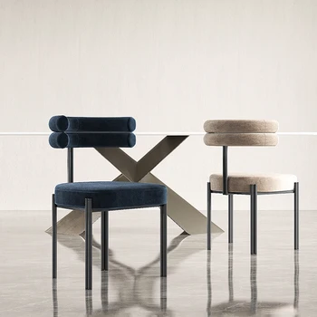 Дизайнерский обеденный стул в итальянском минималистичном стиле для креативной гостиной, Уникальная гардеробная, спинка для отдыха, Удобная дизайнерская мебель