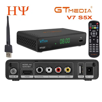 5ШТ Gtmedia V7 S5X DVB-S/S2/S2X Спутниковый Ресивер 1080P Full HD H.265 с USB WIFI телеприставкой