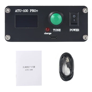 ATU-100 Pro + автоматический антенный тюнер 1,8-55 МГц, многофункциональный, удобный 0,96-дюймовый перезаряжаемый черный ABS + чехол