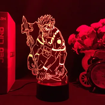Дзюдзюцу Кайсен аниме Ремен Сукуна Фигурка 3D светодиодный ночник для аниме-лампы Подарок на день рождения