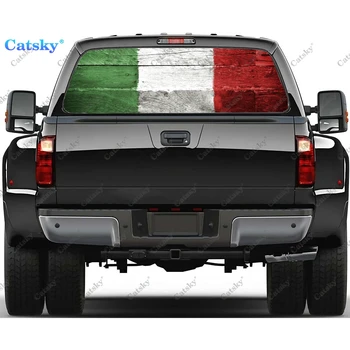 Наклейка с изображением флага Италии, наклейка на окно, Графическая декоративная наклейка из ПВХ для грузовика, Перфорированная виниловая универсальная наклейка