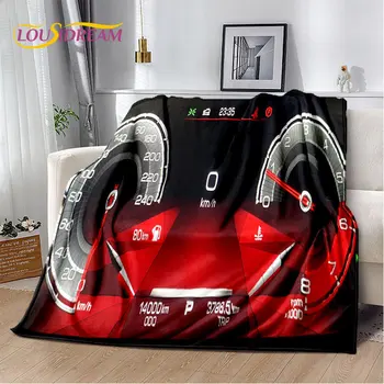 3D приборная панель гоночного автомобиля, Мягкое плюшевое одеяло, фланелевое одеяло, покрывало для гостиной, спальни, кровати, дивана, покрывала для пикника