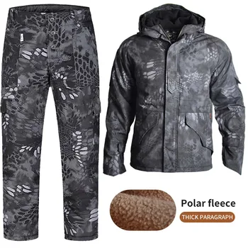 Военная куртка HAN WILD + Военные брюки, Зимняя тактическая камуфляжная форма, охотничий костюм Сафари, Боевая форма, Ветрозащитные водонепроницаемые куртки
