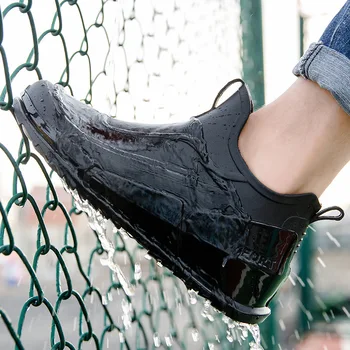 2023 Новые мужские уличные нескользящие походные ботинки Shaxi Fishing Rain Boots, черная рабочая обувь, прочная водонепроницаемая резиновая обувь для рыбалки