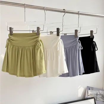 Мягкие модальные теннисные шорты 2в1 Essential Sport, женские шорты для отдыха с высокой талией, юбка для гольфа с внутренним карманом, шорты