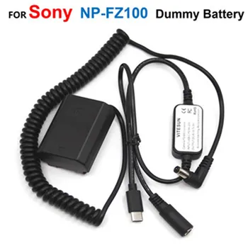 NP FZ100 Фиктивный Аккумулятор + USB C Power Bank PD Адаптер Зарядное Устройство Кабель Для Sony A1 A7C A7III A7RIII A7SIII A7RM4 A7RIV A9II A6600 7M3
