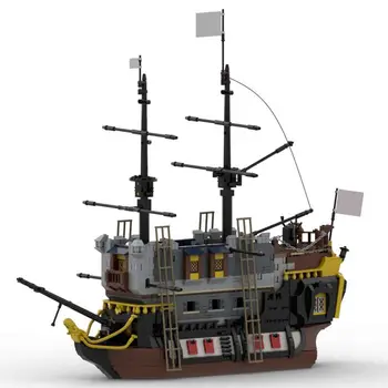 Плавучий замок на пиратской лодке, Модель корабля, Набор строительных игрушек, 1988 штук MOC