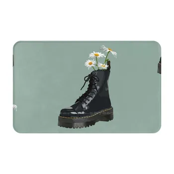 Ботинок с цветами 3D Мягкий нескользящий коврик для ног Цветы Природа Маргаритка Уличная обувь Сапоги Эстетичный Современный