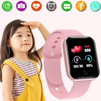 Детские умные часы для девочек и мальчиков, спортивные часы-фитнес-трекер, водонепроницаемые часы с пульсометром, детские умные часы для Android IOS