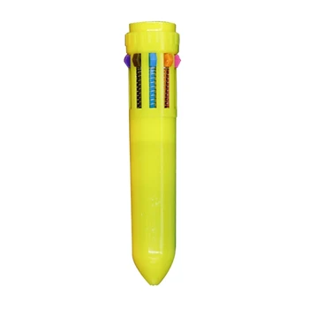 2024 Новая выдвижная шариковая ручка 1шт Многоцветная шариковая ручка 0,5 мм Шариковая ручка-челнок 10 цветов Шариковая ручка-бочонок
