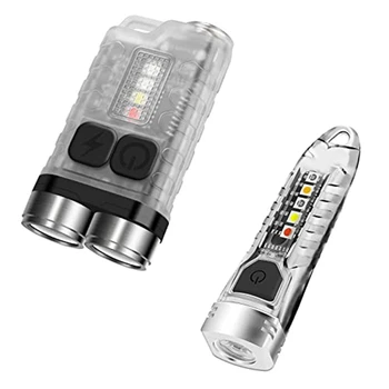 Мини-фонарики-брелки V3, перезаряжаемая светодиодная вспышка USB-C мощностью 900 Лм с магнитом на хвосте, карманный фонарик V1 IPX6
