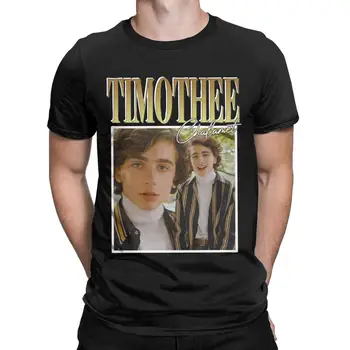 Мужские футболки Timothee Chalamet, одежда из чистого хлопка, винтажная футболка с круглым вырезом и короткими рукавами, футболки для подарков