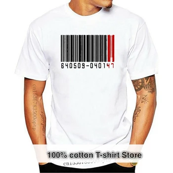 Мужская футболка из 100% хлопка с круглым вырезом и индивидуальным принтом, женская футболка со штрих-кодом