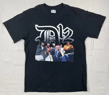 Винтажная футболка Eminem D12 Slim Shady Rap 2001 Tour My Band 90s мужская Sz L