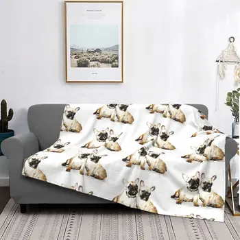 Фланелевое одеяло для собак французского бульдога, весна-осень, теплые накидки для зимних постельных принадлежностей