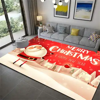 Рождественский ковер из лося Санта-Клауса для декора гостиной, Диван-стол, коврики большой площади, Прикроватная тумбочка для спальни, коврик для ног, Нескользящий коврик для ванной