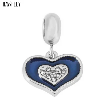 HMSFELY Heart Острые синие и красные бирки для браслета, ожерелья, аксессуаров для изготовления ювелирных изделий, деталей для браслетов из нержавеющей стали