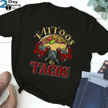 Подарок мастеру татуировки в Мексике, Забавная футболка с татуировками для любителей еды, футболка