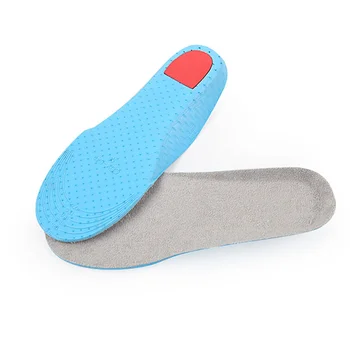 1 пара спортивных впитывающих пот стелек для обуви Can Be Cut для детей с супинатором, размер S (синий и серый)