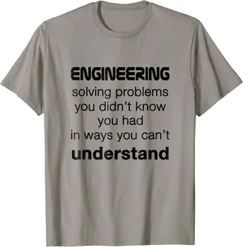 Крутая инженерная футболка о решении проблем, повседневные топы, хлопковые мужские футболки, повседневная мода