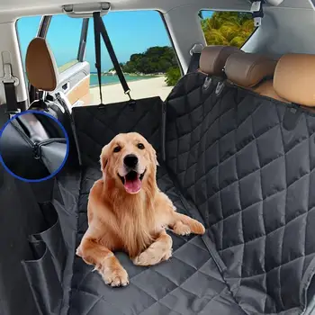 Высококачественный грязеотталкивающий автомобильный коврик для домашних животных на заднее сиденье с прострочкой из хлопка - идеальное решение для поддержания чистоты вашего автомобиля