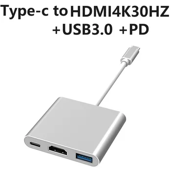 4K30HZ HDMI-совместимый концентратор Type-c для подключения к USB USB3.0 Адаптер для зарядки PD 1000 Вт док-станция расширения 