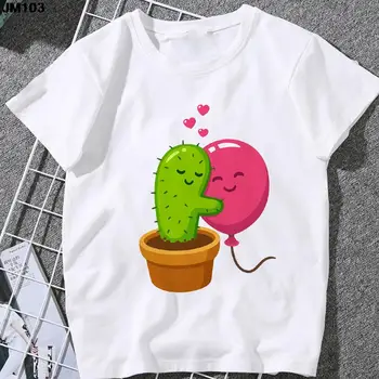 Женская модная футболка с принтом Hug Plants Cactus в стиле харадзюку, женская одежда, футболка, уличная одежда, женские футболки, топы, футболки