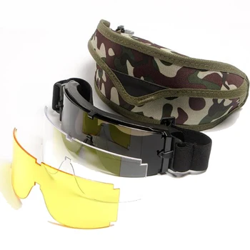 Тактические военные очки Для охоты, альпинизма, велоспорта На открытом воздухе, Солнцезащитные очки с камуфляжной коробкой