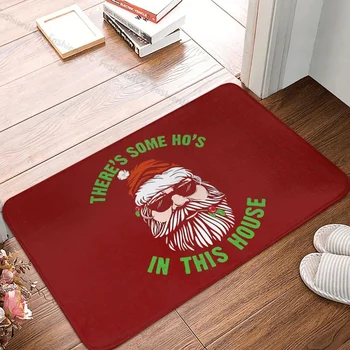 С Рождеством, нескользящий ковер для ванной, фланелевый коврик Naughty Santa, приветственный коврик для украшения пола