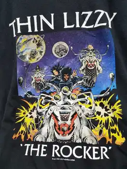 Винтажная футболка Thin Lizzy The Rockers с графическим рисунком в натуральную величину с коротким рукавом TT9135 с длинными рукавами