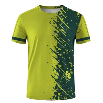 Мужская дышащая спортивная одежда, Новая мужская футболка, одежда для тренировок по бадминтону, летняя футболка с принтом, мужская дышащая одежда для настольного тенниса