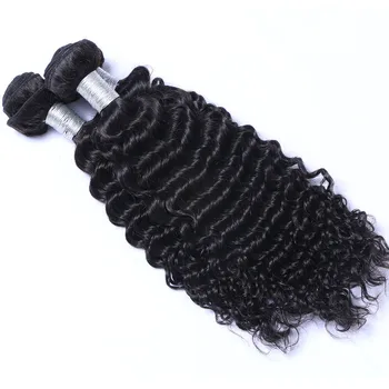 Бразильские Пучки плетения волос Глубокая волна 1 2 3 Пучка Натуральные волосы Remy Пучки Необработанные волосы для наращивания Tissage