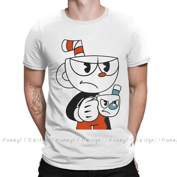 Модная мужская одежда Cuphead, футболка Cuphead и Mugman Angry, летняя футболка с круглым вырезом и коротким рукавом, большие размеры