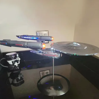 Металлическая Модель Star Trek Enterprise Со Светом 1:1000 Статуя Звездолета Летающая Тарелка Украшения Коллекционные Модели Игрушки Подарки