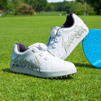 Детская обувь для гольфа PGM, шнурки с ручками, противоскользящие, водонепроницаемые, с принтом, спортивная дышащая мягкая обувь для мальчиков и девочек