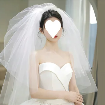 Свадебный головной убор 2023 года, новый Корейский свадебный головной убор для невесты, двухслойный головной убор для путешествий серии Xiansen