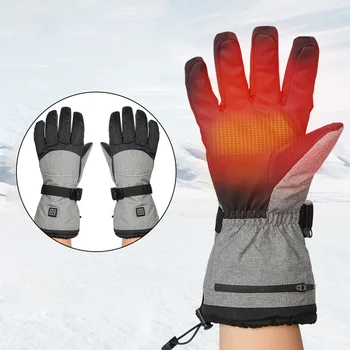 Перчатки с электрическим подогревом, водонепроницаемые зимние перчатки с 3 уровнями нагрева для занятий спортом на открытом воздухе, Катания на лыжах, рыбалки, охоты