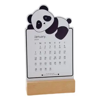 12-месячный Календарь животных на 2024 год, Съемный Месячный календарь с пандой, Милый настольный календарь для домашнего класса, таблица на 12 месяцев