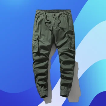 Весенне-осенние повседневные брюки American Wash в винтажном стиле, мужские леггинсы, спортивные брюки-карго на молнии с несколькими карманами, хлопок