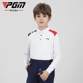 PGM Golf Boys Рубашка с длинным рукавом Для мальчиков Одежда для Гольфа для Детей Удобная Приятная Для кожи Ткань Для Отдыха И Спорта Детская Одежда YF544