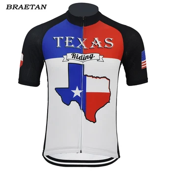 Мужская велосипедная майка Texas, синяя, красная, белая велосипедная одежда с коротким рукавом, велосипедная одежда, Джерси, велосипедная одежда braetan