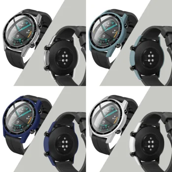 Жесткий Край Полностью Стеклянный Защитный Чехол Для Экрана Shell Frame Для Huawei Watch GT 2/GT2 46 ММ Спортивный Защитный Бампер Аксессуары